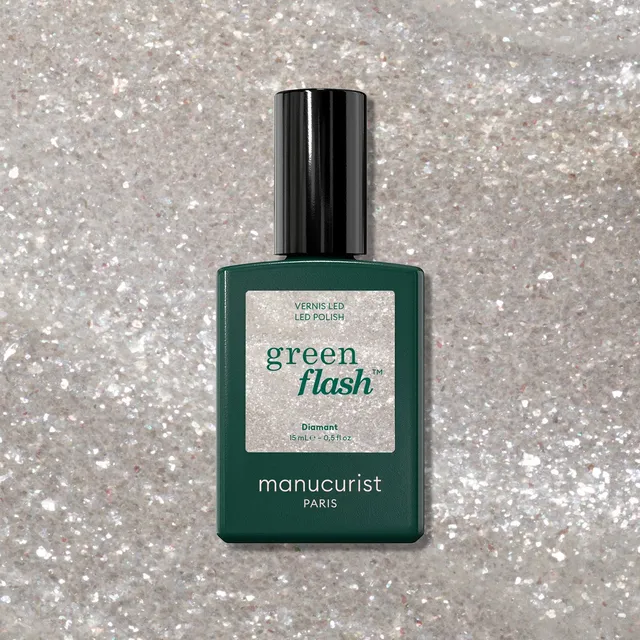 manicurist-green-flash-vernis-semi-permanent-diamant-argent-paillet image 1