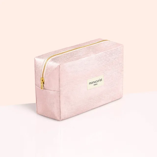 manicurist-trousse-lurex-rose-pochette-manucure-scintillante image 1