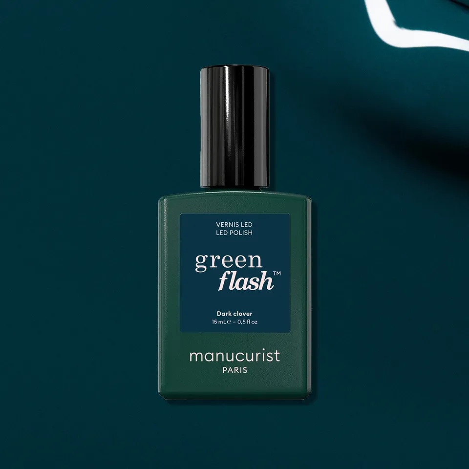 manicurist-green-flash-vernis-semi-permanent-dark-clover-bleu-canard image 1