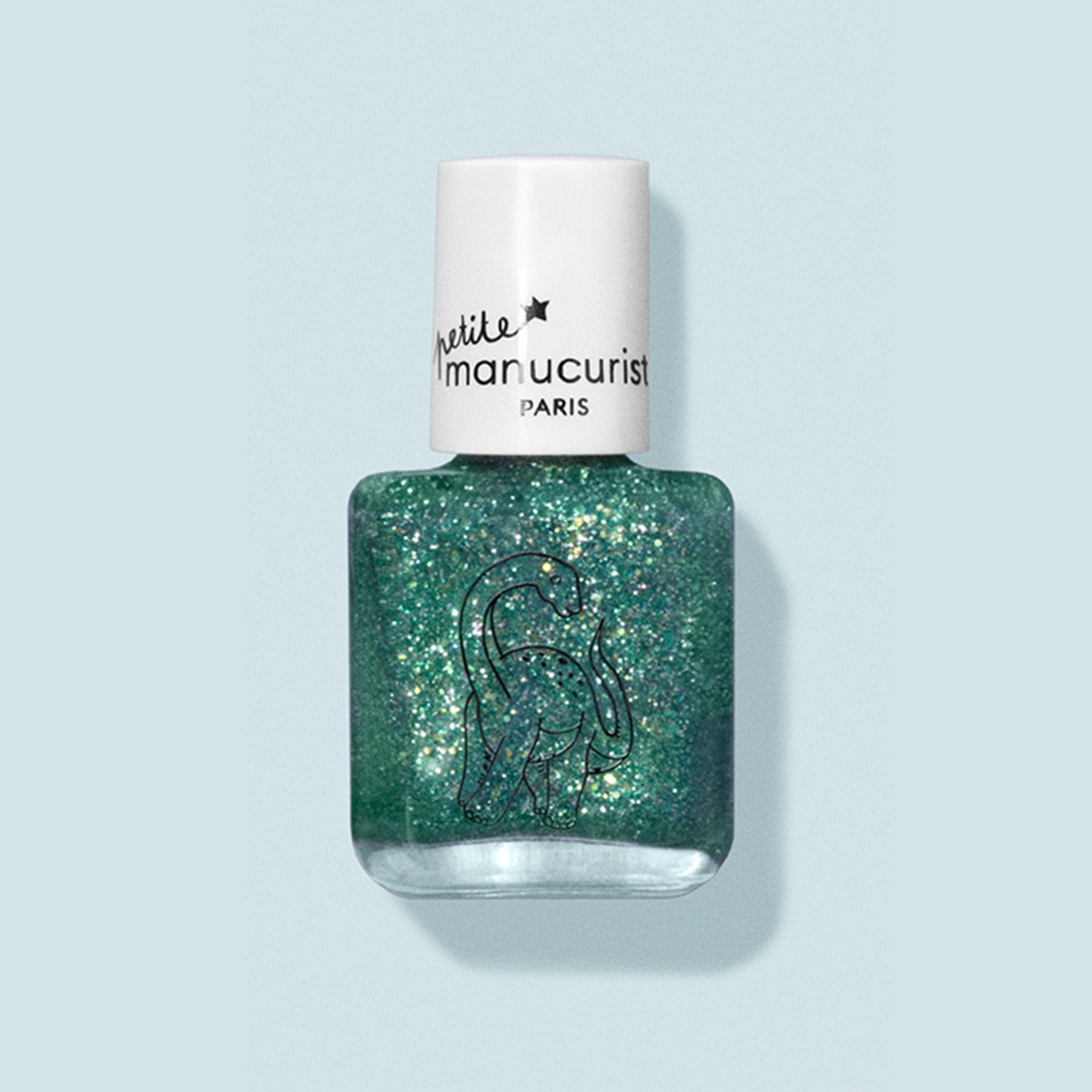manicurist-marius-le-diplodocus-vernis-enfant-vert-paillet image 1