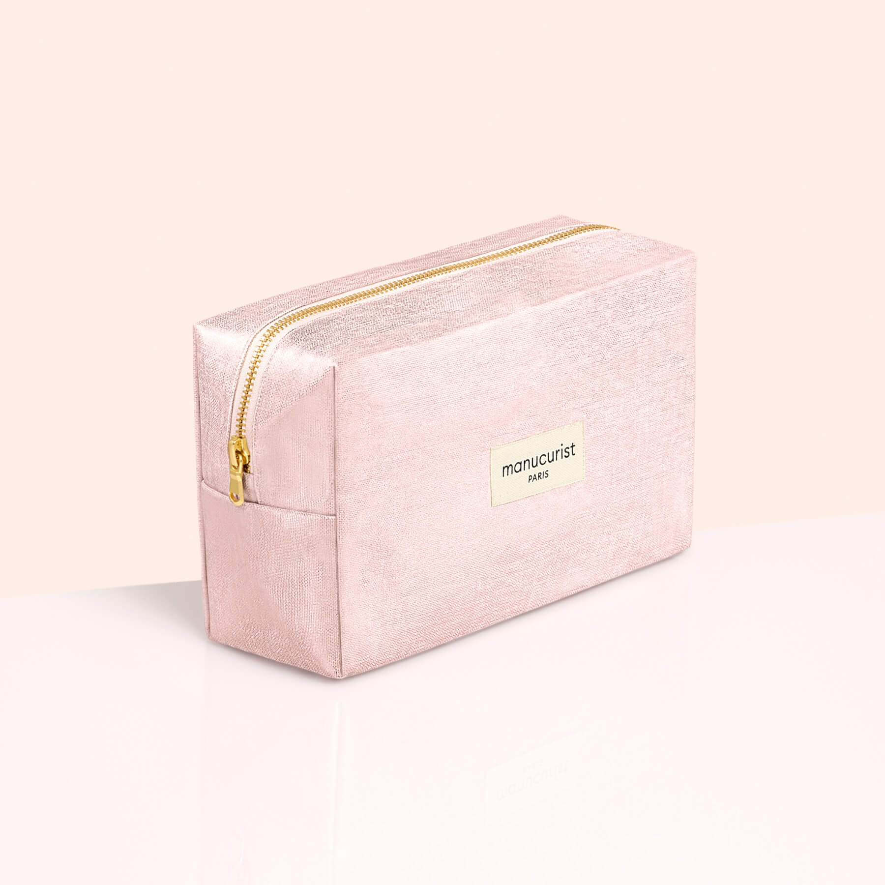 manicurist-trousse-lurex-rose-pochette-manucure-scintillante image 1