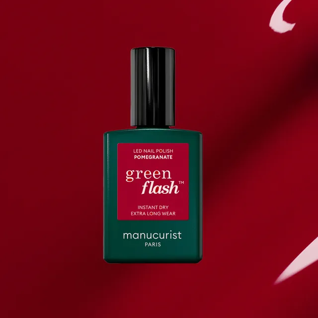 manicurist-green-flash-pomegranate-vernis-semi-permanent-rouge image 1