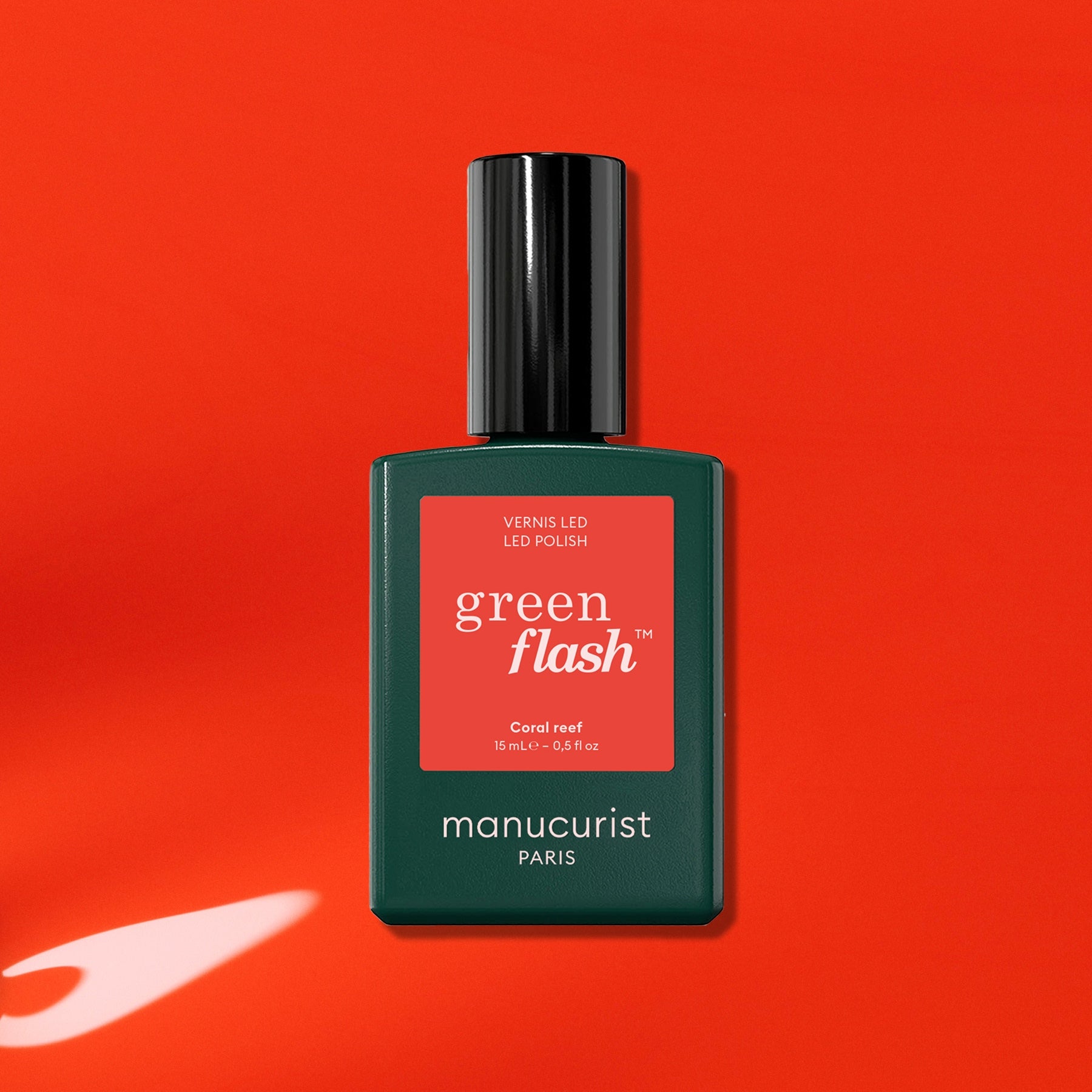 manicurist-green-flash-vernis-semi-permanent-coral-reef-rouge-corail image 1