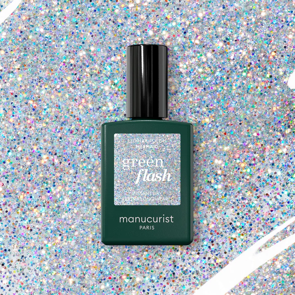 manicurist-green-flash-vernis-semi-permanent-mermaid-paillet image 1