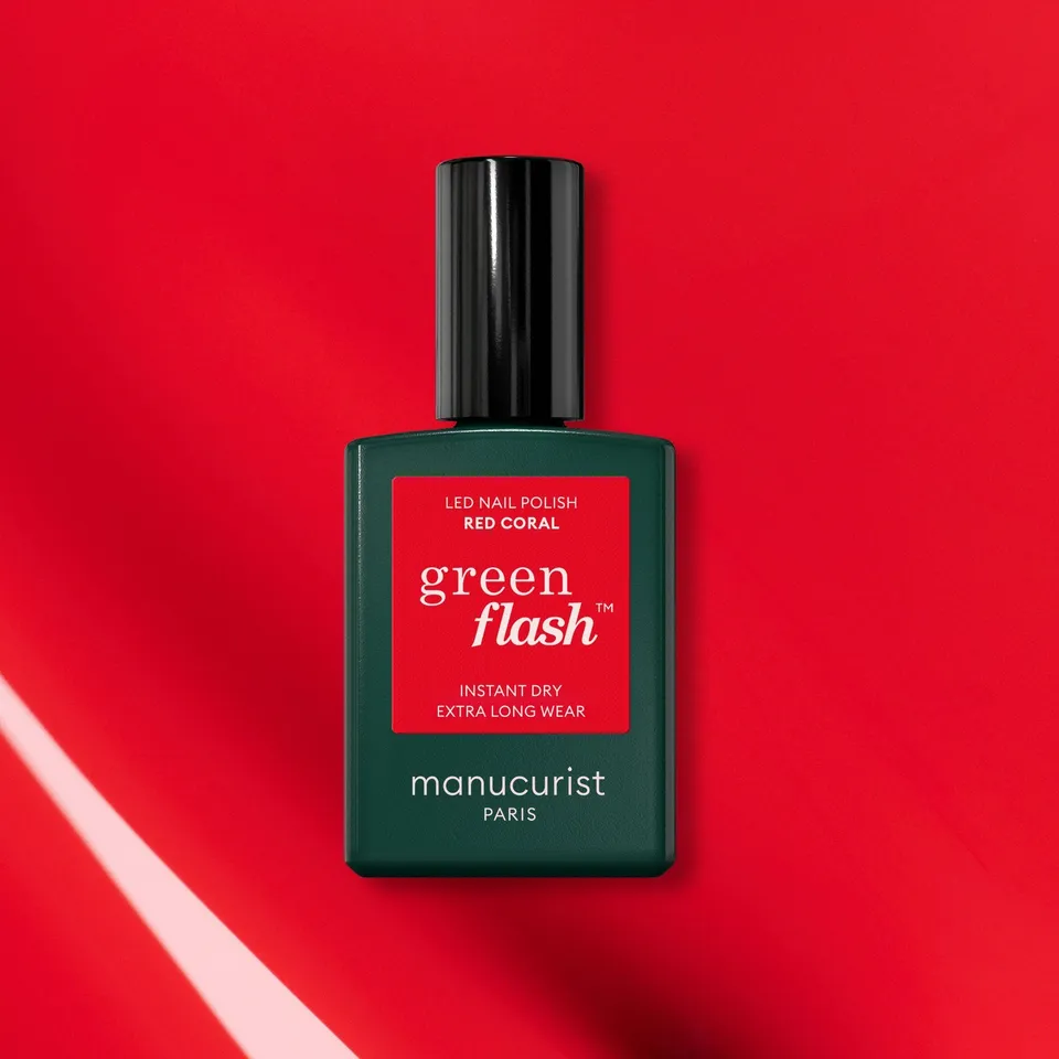 manicurist-green-flash-red-coral-vernis-semi-permanent-rouge image 1