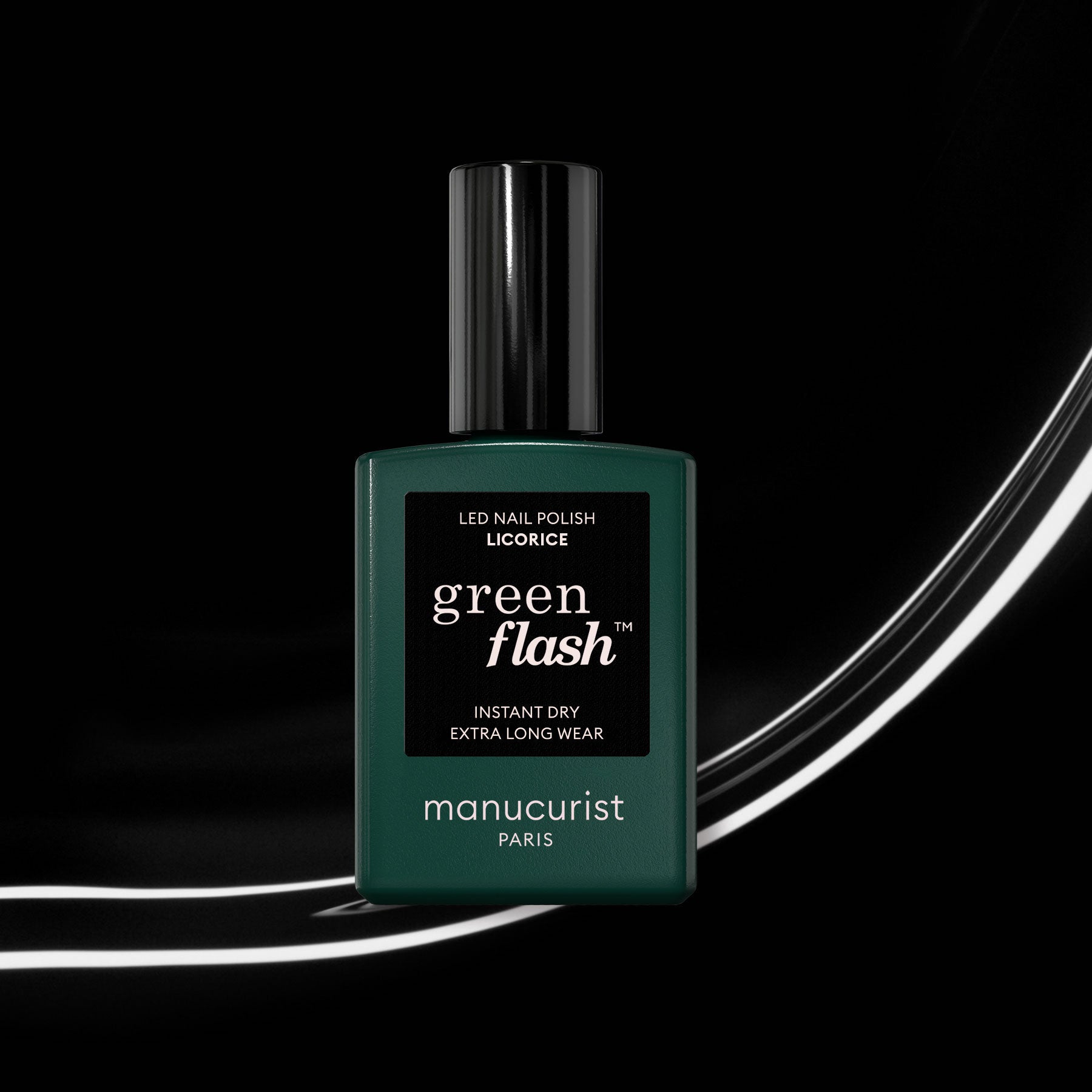 manicurist-green-flash-vernis-semi-permanent-licorice-noir-opaque image 1