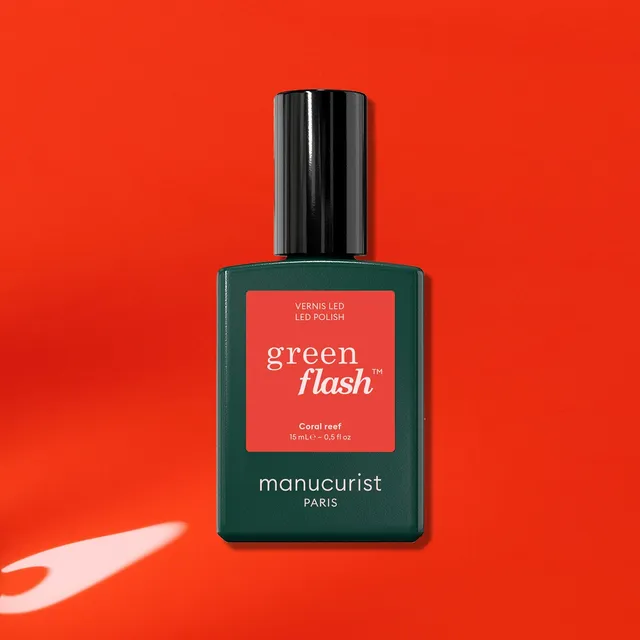 manicurist-green-flash-vernis-semi-permanent-coral-reef-rouge-corail image 1