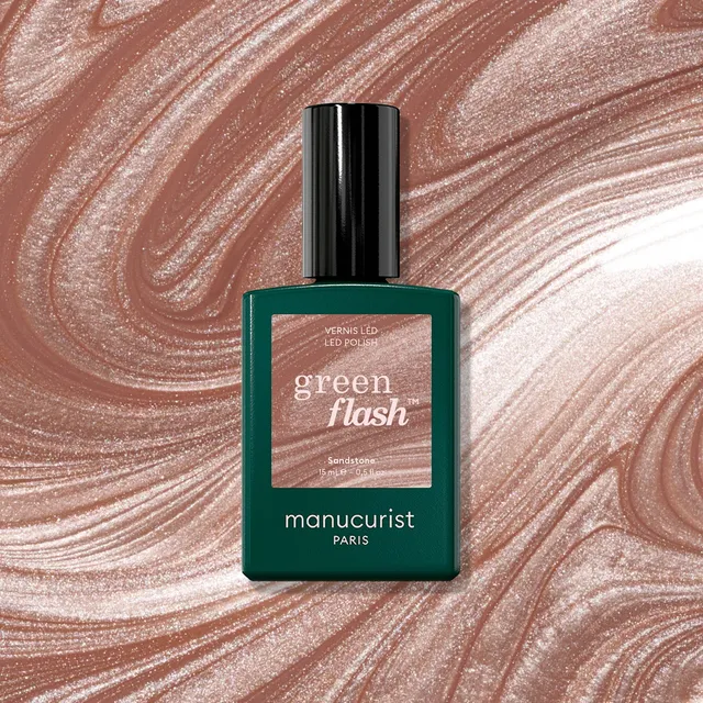 manicurist-green-flash-sandstone-vernis-semi-permanent-marron-nacr image 1