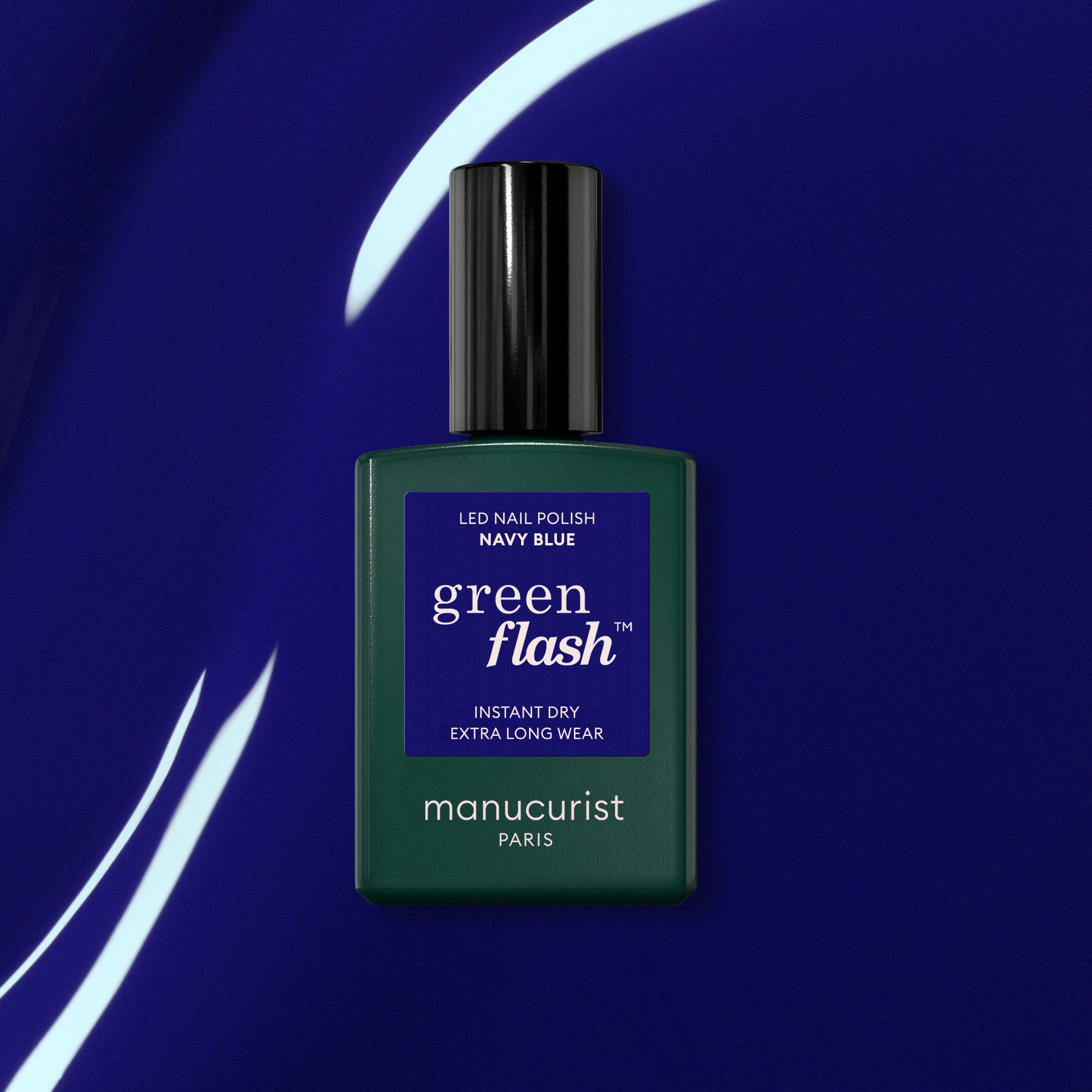 manicurist-green-flash-vernis-semi-permanent-navy-blue-bleu-marine image 1
